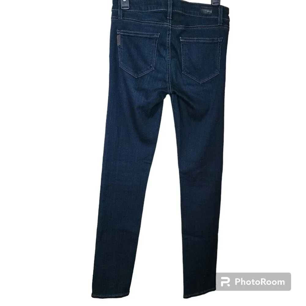 PAIGE Size 26 Skyline Mona Dark Blue Mid-Rise Skinny Jeans Sculpting Bottom Lift